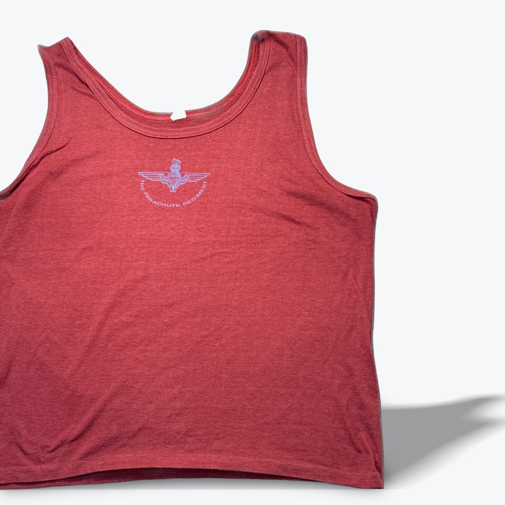 Vintage Screen Stars The Parachute Regiment Tank Top Red Single Stitch XL 80s